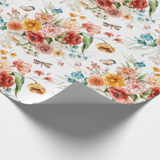 Garden Floral Pattern Cadeaupapier (Hoek)