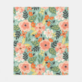Garden Floral Pattern Fleece Deken (Voorkant)