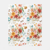 Garden Floral Pattern Fleece Deken (Voorkant)