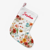Garden Floral Pattern Kleine Kerstsok (Voorkant (Hangend))