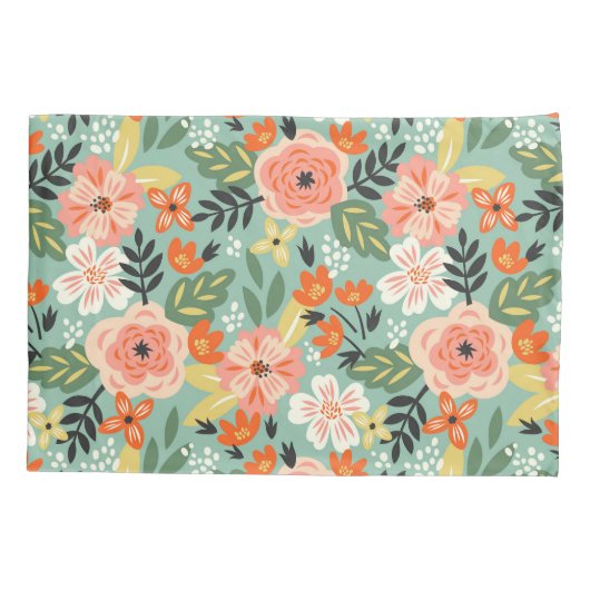 Garden Floral Pattern Kussensloop (Achterkant-Links)