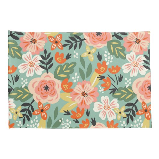 Garden Floral Pattern Kussensloop (Achterkant-Rechts)