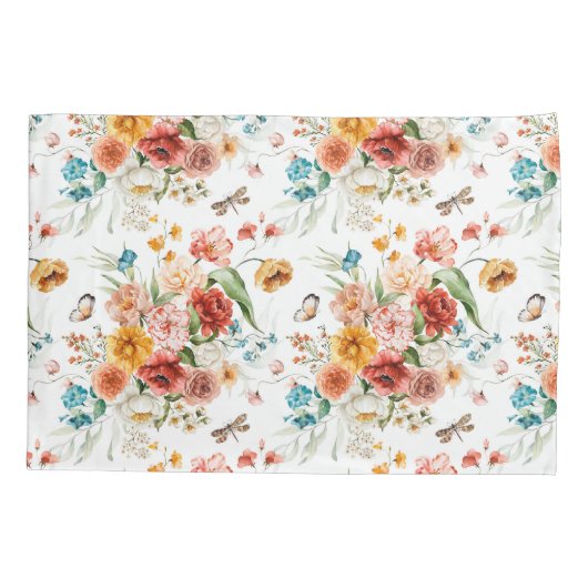 Garden Floral Pattern Kussensloop (Achterkant)