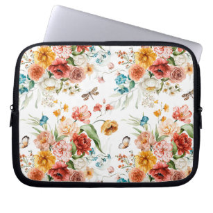 Garden Floral Pattern Laptop Sleeve