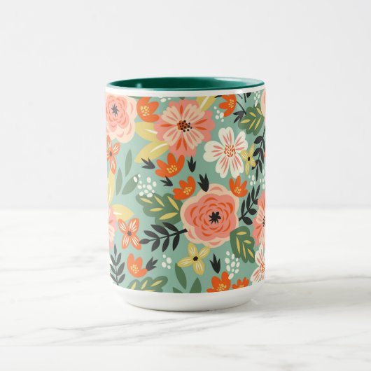 Garden Floral Pattern Mok (Midden)