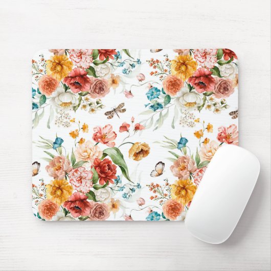 Garden Floral Pattern Muismat (Met muis)