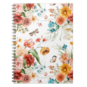 Garden Floral Pattern Notitieboek