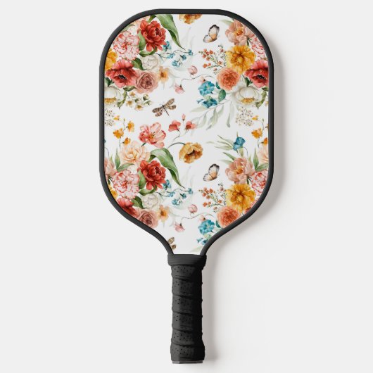 Garden Floral Pattern Pickleball Paddle (Voorkant)