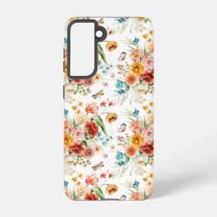 Garden Floral Pattern Samsung Galaxy Hoesje