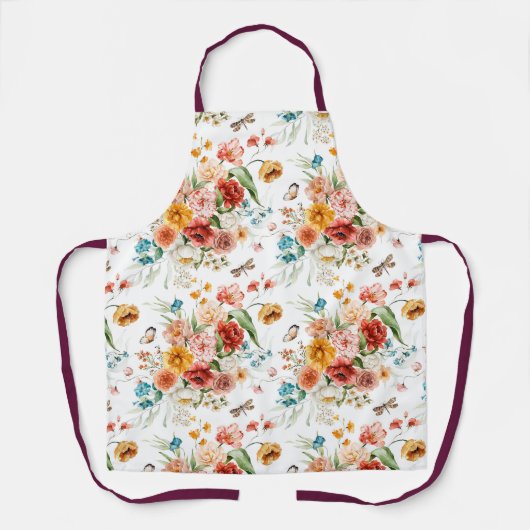 Garden Floral Pattern Schort (Voorkant)