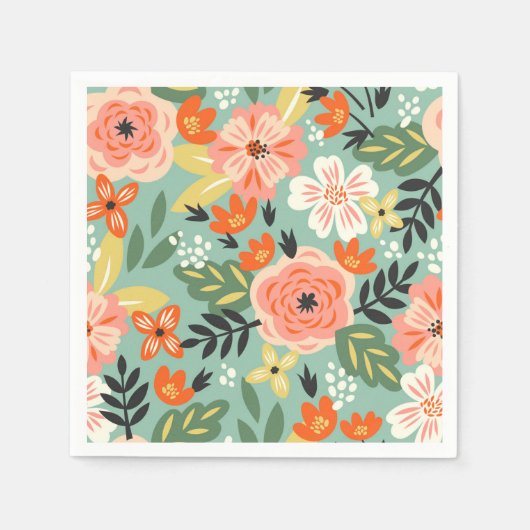 Garden Floral Pattern Servet (Voorkant)