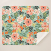 Garden Floral Pattern Sherpa Deken (Voorkant (horizontaal))