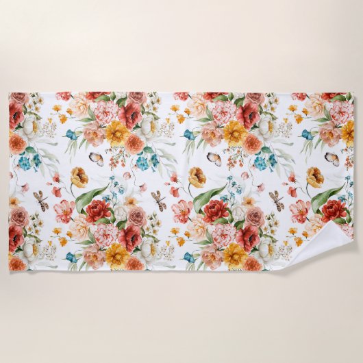 Garden Floral Pattern Strandlaken (Voorkant)