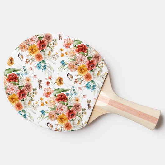 Garden Floral Pattern Tafeltennisbatje (Zijkant)