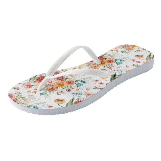 Garden Floral Pattern Teenslippers (Schuin)