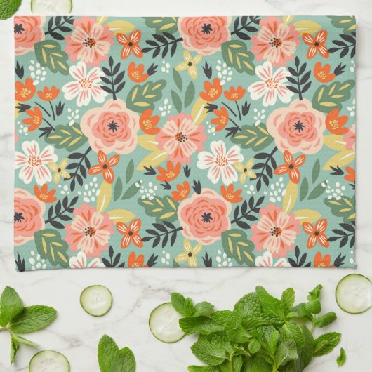 Garden Floral Pattern Theedoek (Gevouwen)