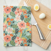 Garden Floral Pattern Theedoek (Quarter Fold)
