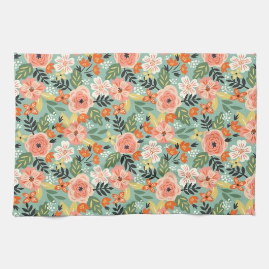 Garden Floral Pattern Theedoek (Horizontaal)