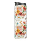 Garden Floral Pattern Thermosbeker (Geroteerd rechts)