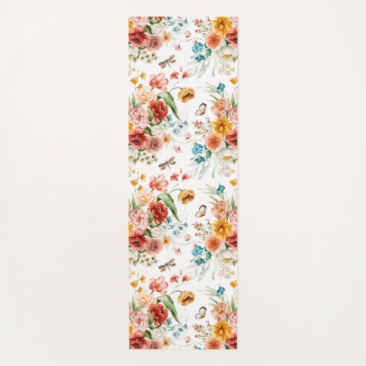 Garden Floral Pattern Yogamat (Voorkant)