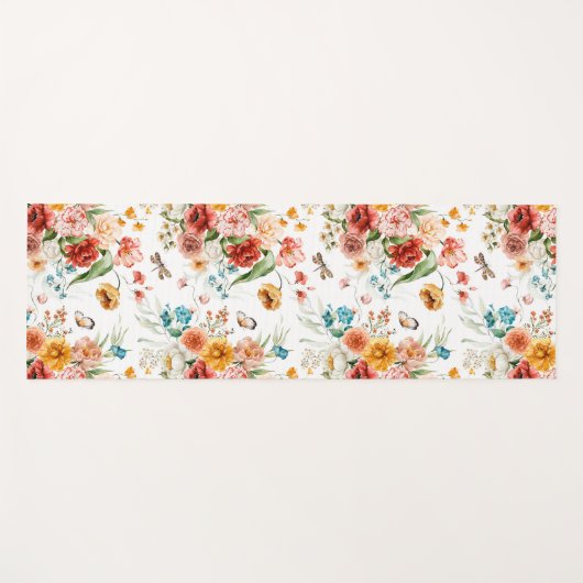Garden Floral Pattern Yogamat (Voorkant (horizontaal))
