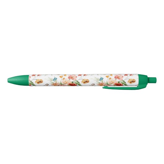 Garden Floral Pattern Zwarte Inkt Pen (Bodem)