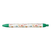 Garden Floral Pattern Zwarte Inkt Pen (Voorkant)