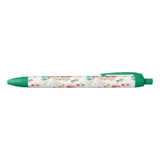 Garden Floral Pattern Zwarte Inkt Pen (Bovenkant)