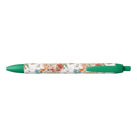 Garden Floral Pattern Zwarte Inkt Pen (Achterkant)
