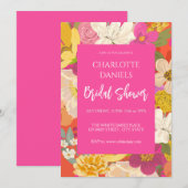 Garden Floral Pink Vrijgezellenfeest Kaart (Voorkant / Achterkant)