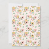 Garden Floral Pink | Yellow Bouquet Baby shower Kaart (Achterkant)