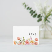 Garden Floral QR Code Wedding RSVP Card Informatiekaartje (Staand voorkant)