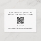 Garden Floral QR Code Wedding RSVP Card Informatiekaartje (Achterkant)
