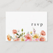 Garden Floral QR Code Wedding RSVP Card Informatiekaartje (Voorkant)