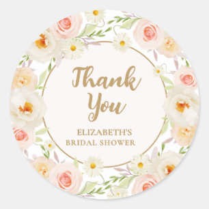 Garden Floral Vrijgezellenfeest Dank u Ronde Sticker