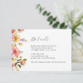 Garden Floral Wedding Details Card Kaart (Staand voorkant)