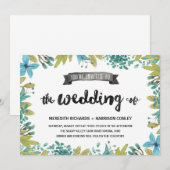 Garden Floral Wedding Kaart (Voorkant / Achterkant)