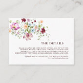 Garden Floral Wedding QR Code Details  Informatiekaartje (Voorkant)