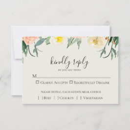 Garden Floral Wedding RSVP Kaart