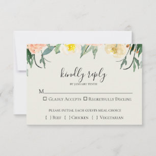 Garden Floral Wedding RSVP Kaart
