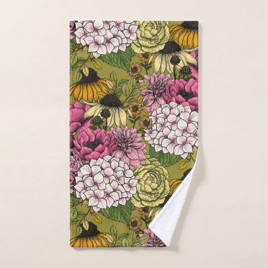Garden florals 2 bad handdoek (Handdoek)