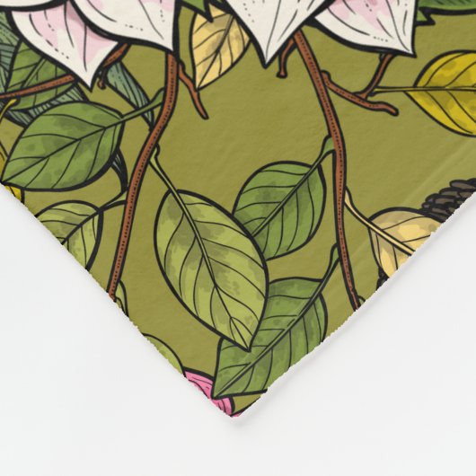 Garden florals 2 fleece deken (Hoek)