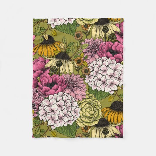 Garden florals 2 fleece deken (Voorkant)
