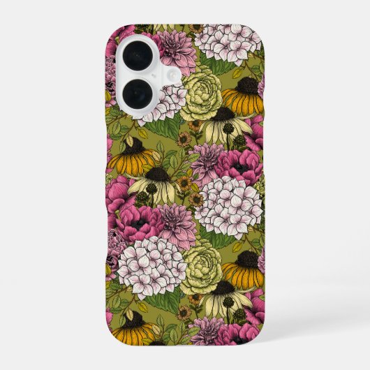 Garden florals 2 iPhone 16 hoesje (Achterkant)