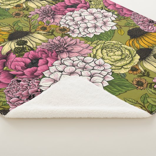 Garden florals 2 sherpa deken (3/4)