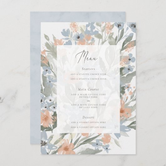 Garden Flourish-menukaart Menu (Voorkant / Achterkant)