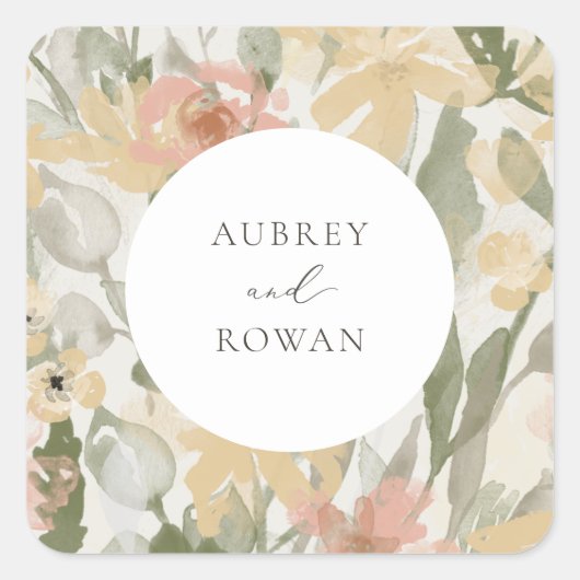 Garden Flourish Square Sticker (Voorkant)