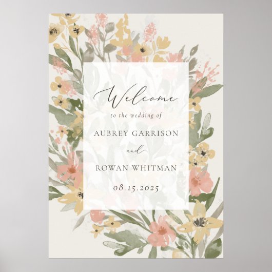 Garden Flourish Wedding Welcome Poster (Voorkant)