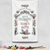 Garden Flower Arch Welkom Verjaardagsfeest Spandoek