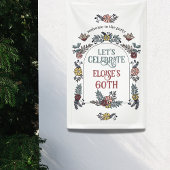 Garden Flower Arch Welkom Verjaardagsfeest Spandoek